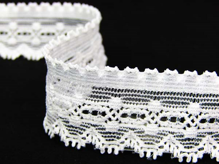Koronka 2,5cm elastyczna biała