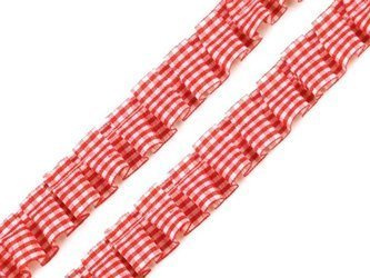 Taśma 1,7cm falbanka pepito czerwona