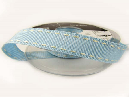 Taśma 1,5cm ryps stebnowana błękit