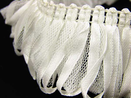 Taśma 4cm FRĘDZEL elastyczna atłas & tiul ivory