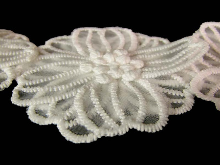 Taśma 6cm ozdobna KWIAT ivory