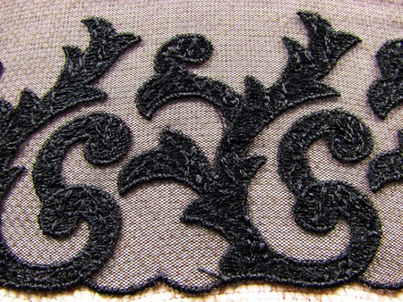 Koronka 11cm tiulowa czarna