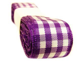 Wstążka 25mm kratka fiolet