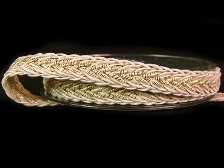 Taśma 1cm galonowa ecru-złota