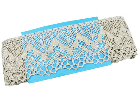 Koronka 7,5cm bawełniana len jasny