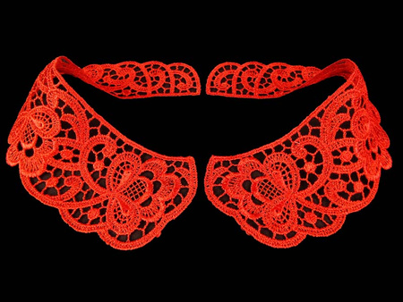 Kołnierzyk damski gipiura czerwony