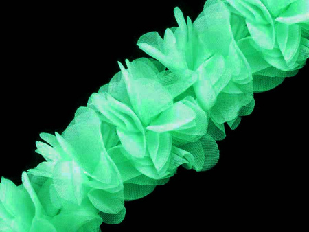 Taśma 6cm ozdobna KWIAT 3D mięta