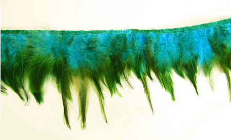 Taśma 12cm piórowa podpalany turkus