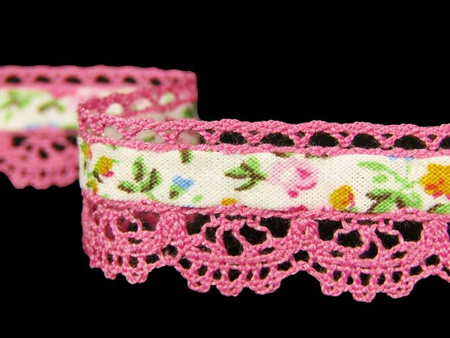 Koronka 1,9cm poliestrowa różowa