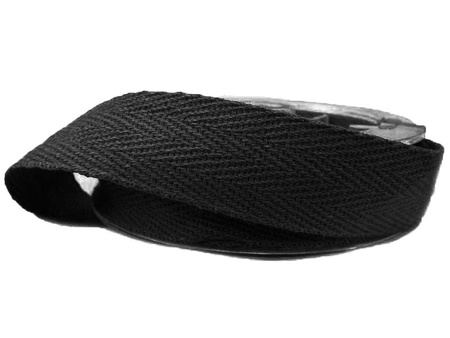 Taśma 20mm bawełniana jodełka czarna