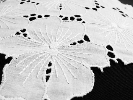 Koronka 160cm bawełniana haft angielski biała