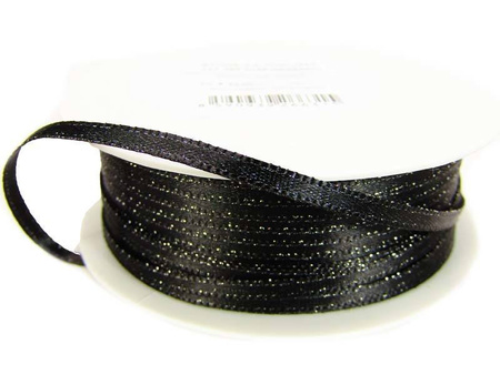 Wstążka 3mm atłas REXOR czarna