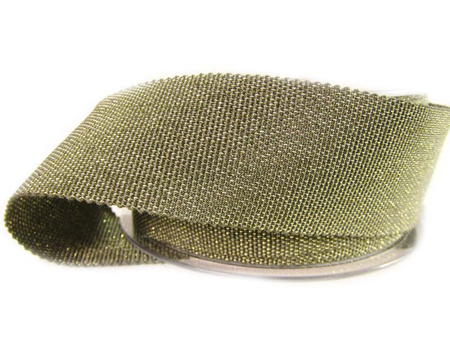 Taśma 35mm ryps bawełna-lurex khaki