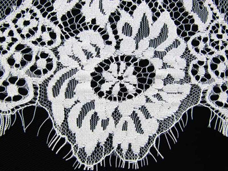 Koronka 140cm tiulowa podkład biała