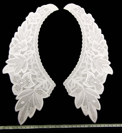 Kołnierzyk damski haft bawełna biały