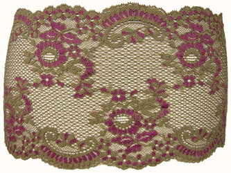 Wstawka 18cm elastyczna oliwka_amarant