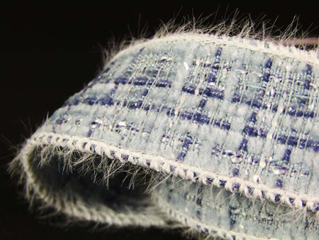 Taśma 2,5cm ozdobna "CHANEL" błękit