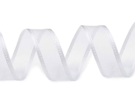 Wstążka 13mm organtyna LAMÓWKA biała