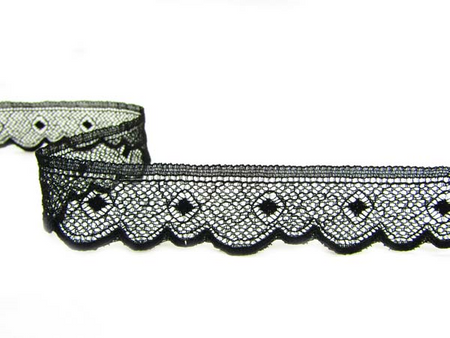 Koronka 2,5cm elastyczna czarna