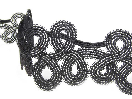 Koronka 7cm gipiurowa poly czarna