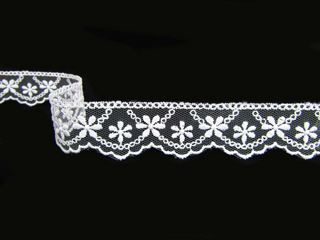 Koronka 2,5cm tiulowa biała