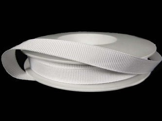 Taśma 9mm ryps poliestrowa biała