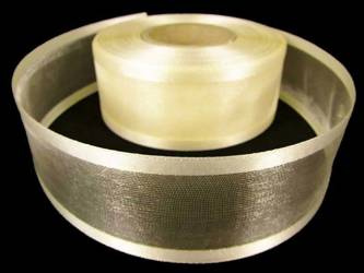 Wstążka 40mm organtyna LAMÓWKA ecru