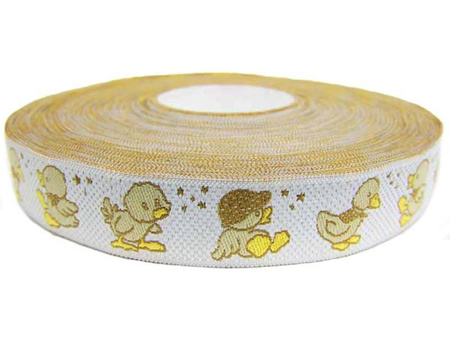 Taśma 16mm żakard KACZUSZKA beż