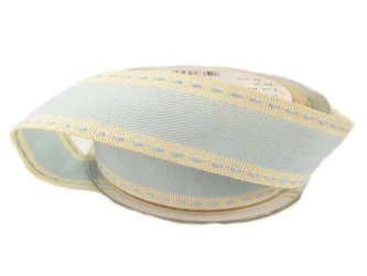 Taśma 25mm tkana VINTAGE STITCH niebieska