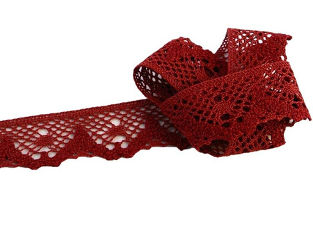 Koronka 4cm bawełniana bordo