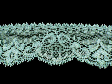 Koronka 3,8cm elastyczna mięta
