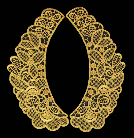 Kołnierzyk damski gipiura złoty