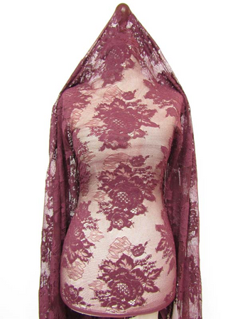 Koronka 155cm stabilna bawełna-poliamid red bean