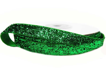 Aksamitka 10mm błyszcząca zielona