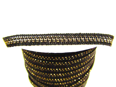 Taśma 0,7cm ozdobna czarno-złota