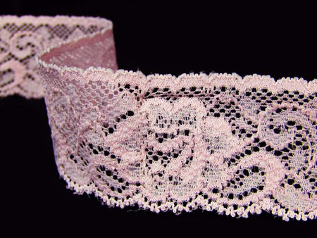 Koronka 3,5cm elastyczna antyczny róż