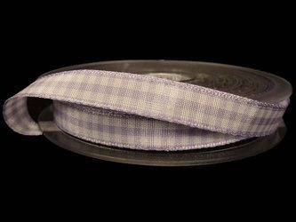 Wstążka 10mm kratka VICHY jasny fiolet