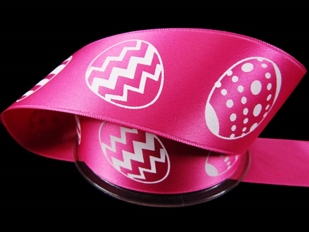 Wstążka 4cm atłas PISANKI amarant