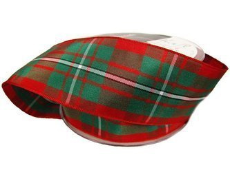 Wstążka 40mm kratka szkocka MacGregor czerwona