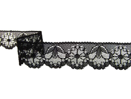 Koronka 2cm stabilna czarna