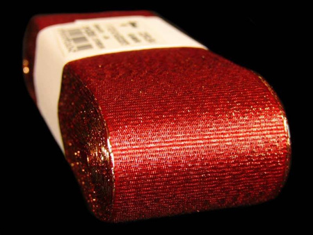 Wstążka 40mm lurex bordo