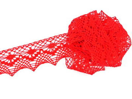 Koronka 4cm bawełniana czerwona