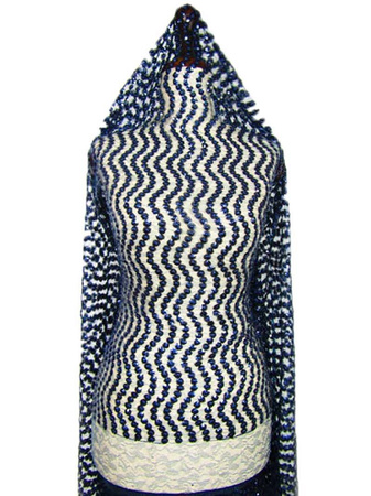 Koronka tiulowa z cekinem granat