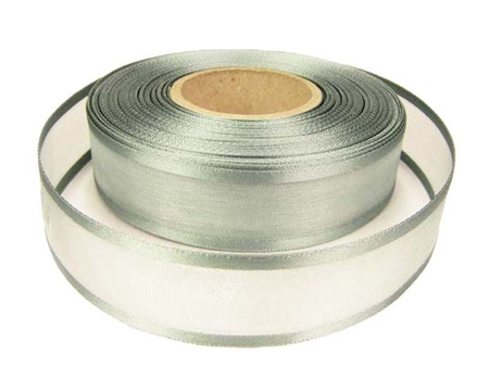 Wstążka 25mm organtyna LAMÓWKA popiel