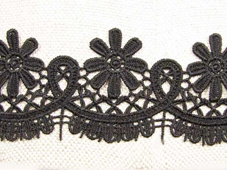 Koronka 5,5cm gipiurowa poly czarna