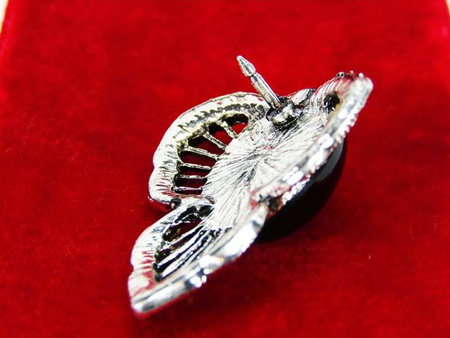 Broszka czarno-srebrna