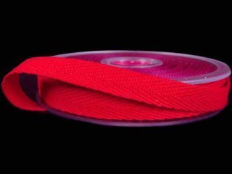 Taśma 10mm bawełniana jodełka czerwona