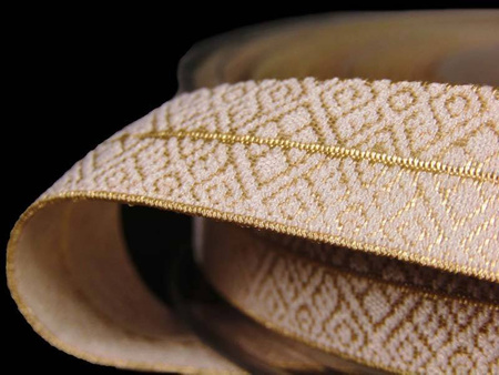 Lamówka 1,5cm elastyczna ŻAKARD biała