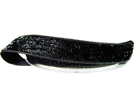 Aksamitka 18mm błyszcząca czarna