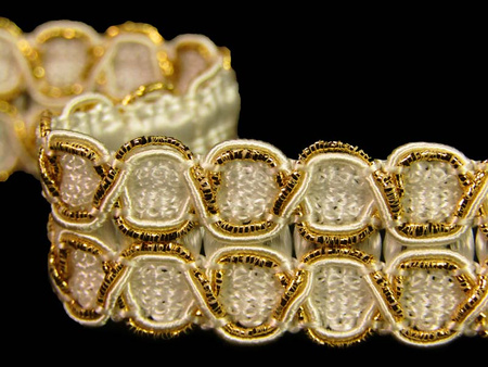 Taśma 1,8cm galonowa ivory-złota